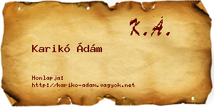 Karikó Ádám névjegykártya